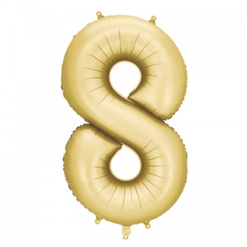 Balão Número 8 Dourado Mate